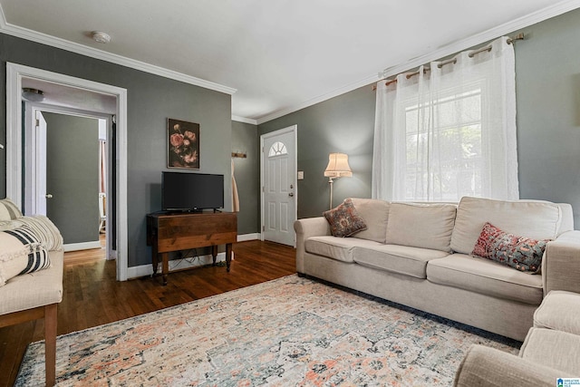 104 Phillips Cir, Columbiana, AL 35051 - living room featuring wood finished floors and crown molding