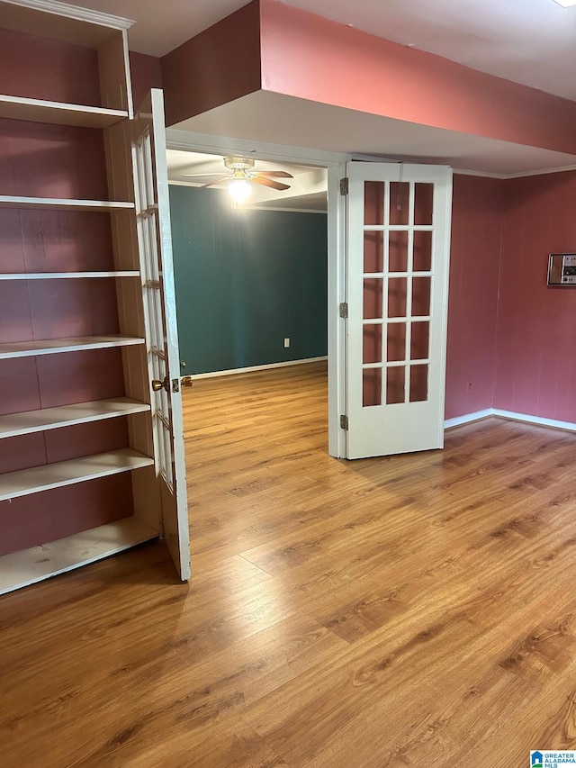 2341 Regent Ln, Hoover, AL 35226 - unfurnished room with wood finished floors, french doors, and a ceiling fan