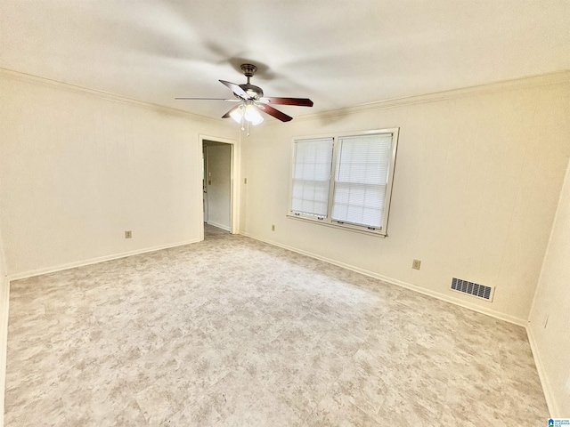 132 38th Ave NE, Center Point, AL 35215 - unfurnished room featuring ceiling fan, ornamental molding, and carpet floors