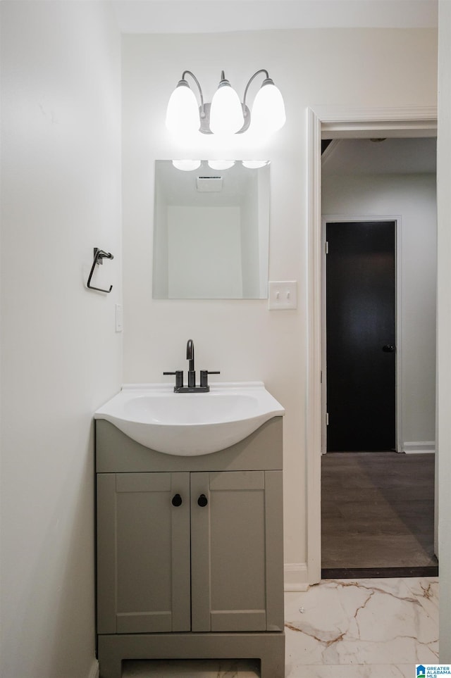 201 Sun Valley Rd, Center Point, AL 35215 - bathroom with marble look tiles and vanity