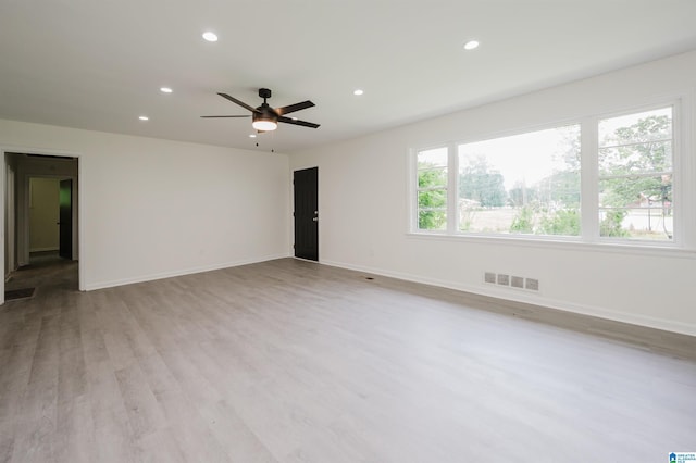 201 Sun Valley Rd, Center Point, AL 35215 - empty room with recessed lighting, light wood-style flooring, and a ceiling fan