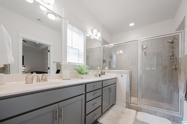 1268 Shades Ter, Irondale, AL 35210 - bathroom with double vanity, connected bathroom, and a shower stall