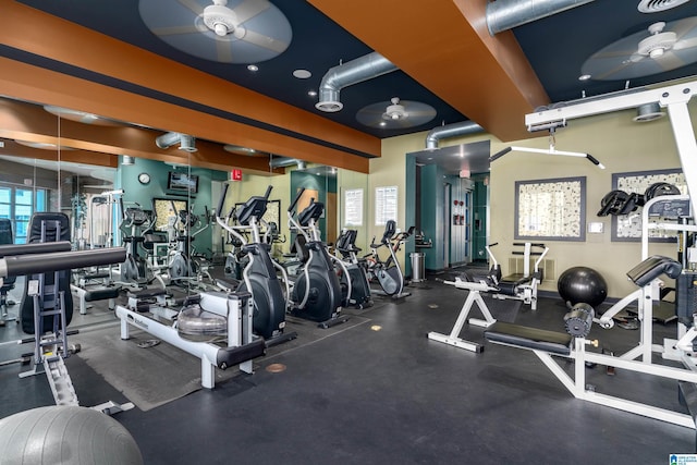 401 20th St S Unit 126, Birmingham, AL 35233 - exercise room featuring ceiling fan and plenty of natural light