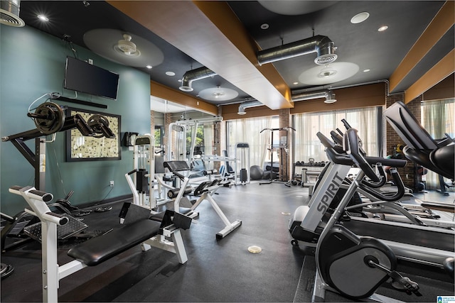 401 20th St S Unit 126, Birmingham, AL 35233 - gym with healthy amount of natural light and recessed lighting