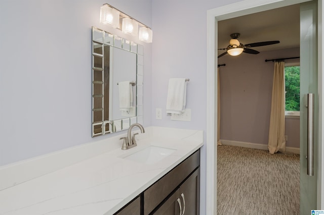 3655 Haven View Cir, Hoover, AL 35216 - bathroom with vanity and ceiling fan
