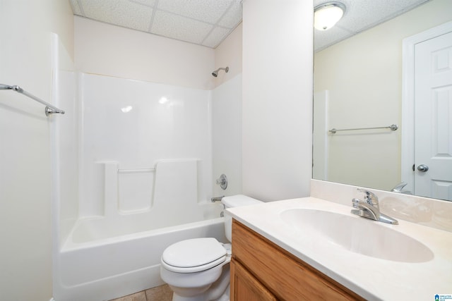 1819 Calgary Dr, Birmingham, AL 35022 - bathroom with a drop ceiling, vanity, and bathtub / shower combination