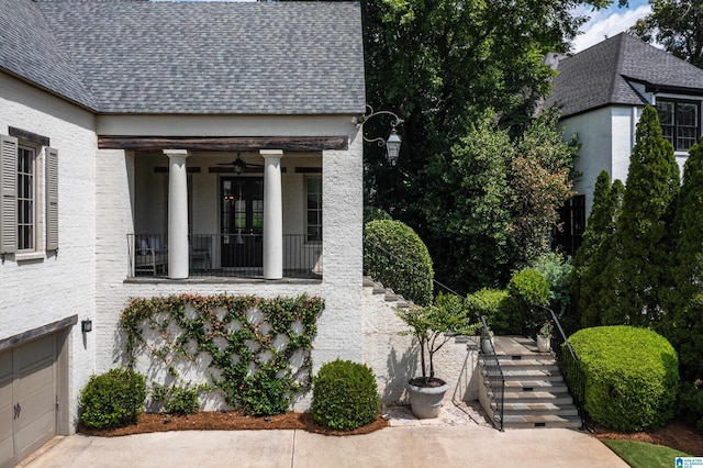 3600 Park Ln S, Mountain Brook, AL 35213 - view of home's exterior featuring stairway, roof with shingles, and a porch