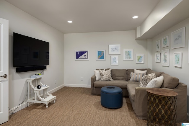 3600 Park Ln S, Mountain Brook, AL 35213 - carpeted living room featuring recessed lighting and baseboards