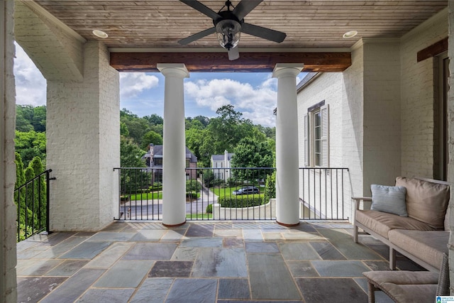 3600 Park Ln S, Mountain Brook, AL 35213 - view of patio / terrace with ceiling fan