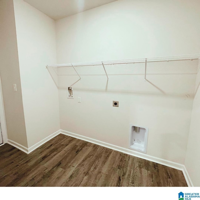 6936 Brandi Cir, Pinson, AL 35126 - washroom featuring dark wood finished floors, electric dryer hookup, and washer hookup