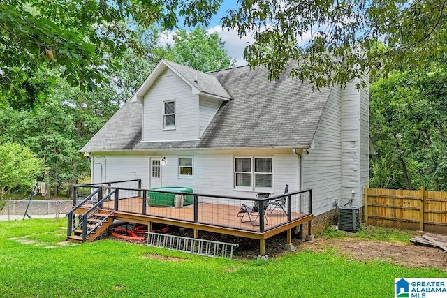2089 Edenwood Cir, Hueytown, AL 35023 - back of house featuring a deck, roof with shingles, and stairs