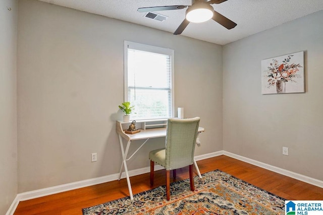 2089 Edenwood Cir, Hueytown, AL 35023 - office featuring wood finished floors and a ceiling fan