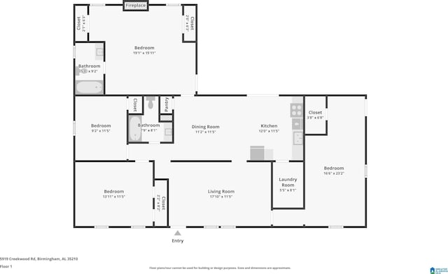 5919 Creekwood Rd, Irondale, AL 35210 - view of room layout