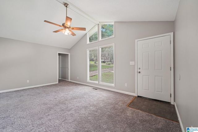 5919 Creekwood Rd, Irondale, AL 35210 - carpeted entrance foyer featuring a ceiling fan and healthy amount of natural light