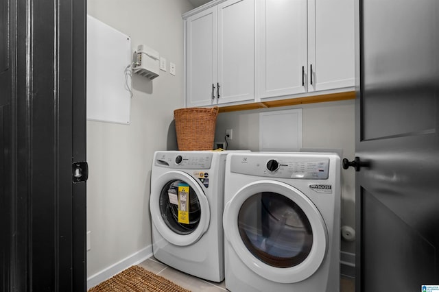 0222 Blackridge Cir, Hoover, AL 35244 - laundry room featuring cabinet space, washer and dryer, and light tile patterned flooring