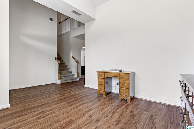 394 Glen Cross Way, Trussville, AL 35173 - unfurnished office with wood finished floors and a towering ceiling
