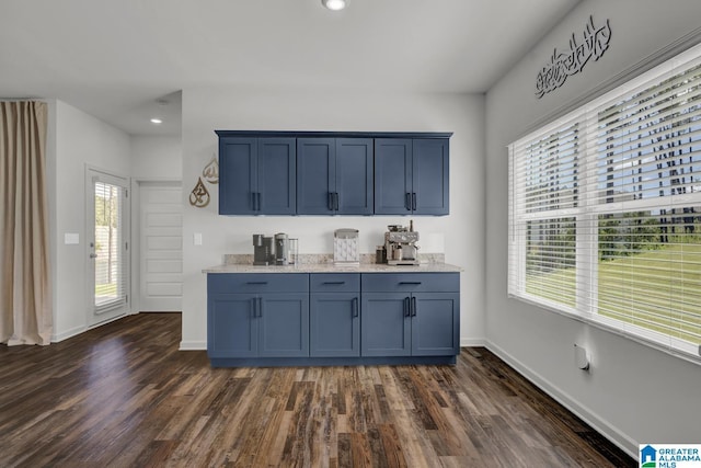 181 Halifax Ln, Chelsea, AL 35043 - bar area with dark wood-type flooring and recessed lighting
