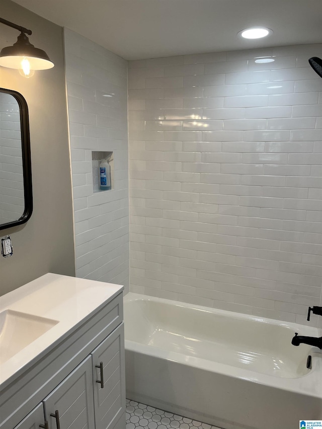 2233 Great Rock Rd, Vestavia Hills, AL 35216 - full bath with vanity,  shower combination, and recessed lighting
