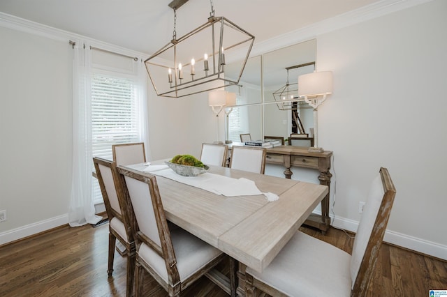 110 Pine Cliff Cir, Hoover, AL 35226 - dining area with a chandelier, plenty of natural light, ornamental molding, and wood finished floors