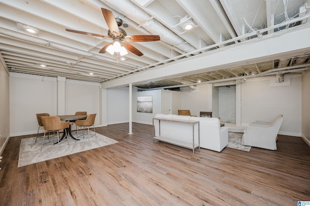 110 Pine Cliff Cir, Hoover, AL 35226 - finished basement featuring wood finished floors and a ceiling fan