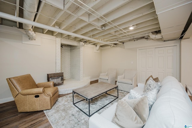 110 Pine Cliff Cir, Hoover, AL 35226 - living room featuring wood finished floors and heating unit