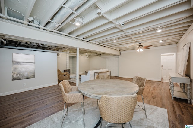 110 Pine Cliff Cir, Hoover, AL 35226 - dining space with wood finished floors and a ceiling fan