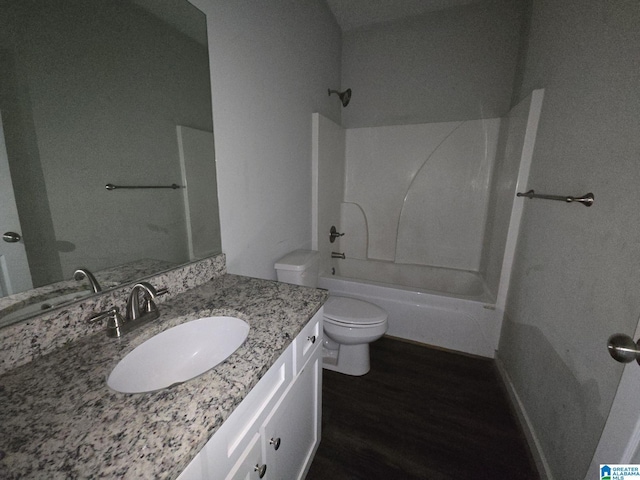107 Steppville Garden Dr, Hanceville, AL 35077 - bathroom with vanity, tub / shower combination, and wood finished floors