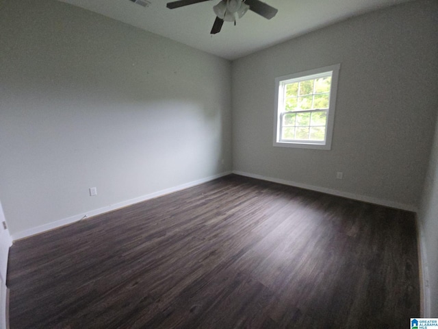 107 Steppville Garden Dr, Hanceville, AL 35077 - spare room featuring dark wood-style flooring and ceiling fan