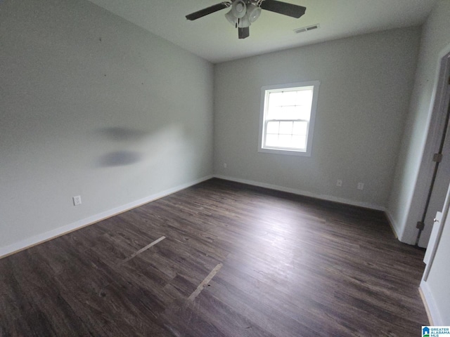 107 Steppville Garden Dr, Hanceville, AL 35077 - empty room featuring ceiling fan and dark wood-style flooring