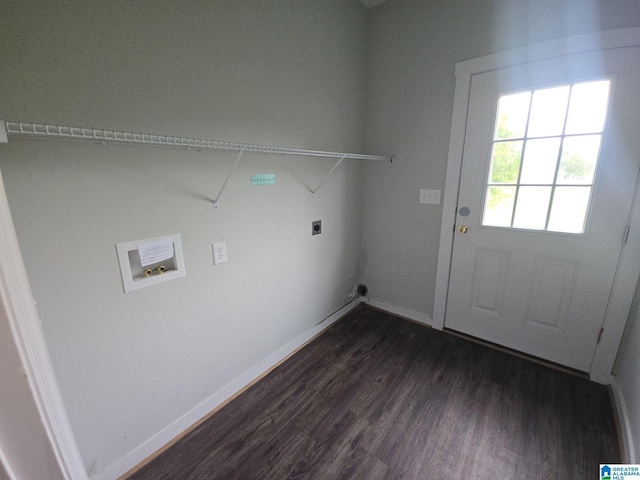 107 Steppville Garden Dr, Hanceville, AL 35077 - laundry room with hookup for a washing machine, hookup for an electric dryer, and dark wood-style flooring