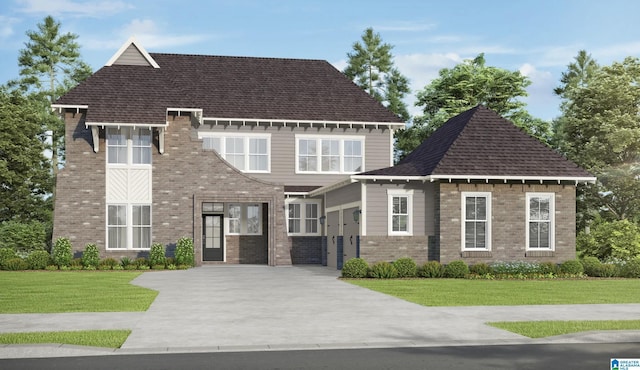 045 Blackridge Crst, Hoover, AL 35244 - view of front facade with brick siding, a front lawn, a garage, and driveway