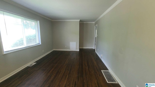 1525 Cresthill Rd, Birmingham, AL 35213 - spare room with dark wood-type flooring and crown molding