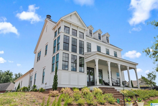 544 Preserve Way, Hoover, AL 35226 - view of front facade featuring a porch and a chimney