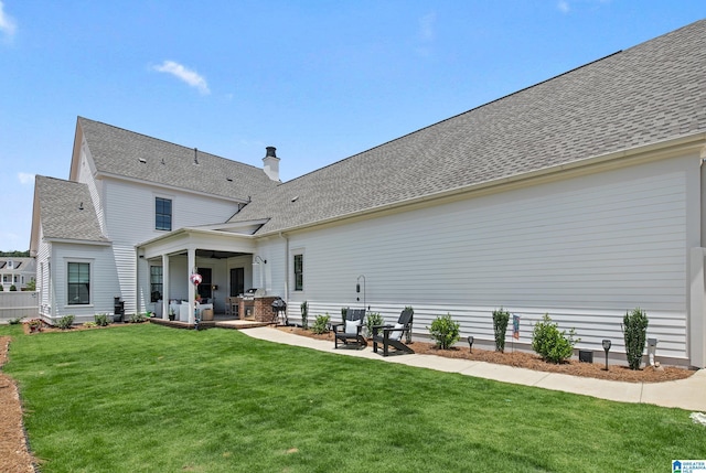 544 Preserve Way, Hoover, AL 35226 - back of house featuring a patio area, a yard, and roof with shingles
