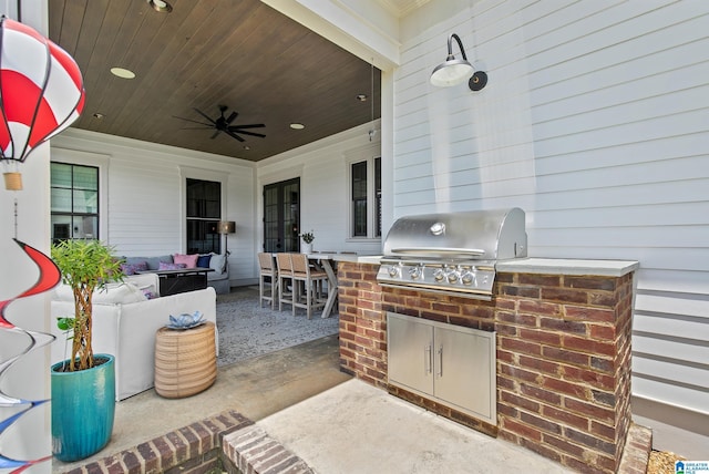 544 Preserve Way, Hoover, AL 35226 - view of patio / terrace with area for grilling and ceiling fan