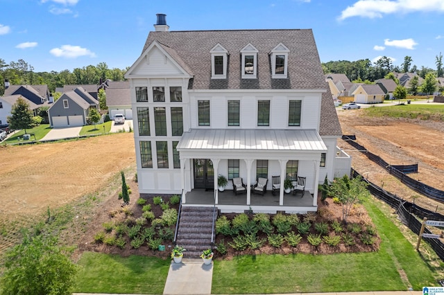 544 Preserve Way, Hoover, AL 35226 - view of front of house featuring covered porch, stairs, a chimney, and a residential view