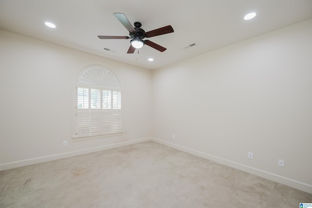 932 Cove Cir, Hoover, AL 35244 - empty room featuring ceiling fan, recessed lighting, and light colored carpet
