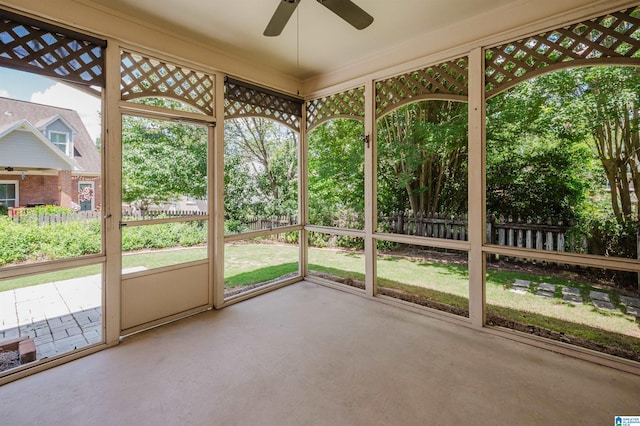 932 Cove Cir, Hoover, AL 35244 - unfurnished sunroom featuring ceiling fan