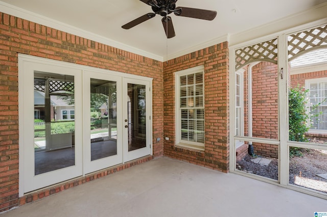 932 Cove Cir, Hoover, AL 35244 - unfurnished sunroom featuring french doors and ceiling fan