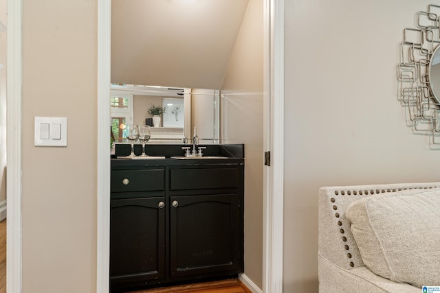 4737 Cloud Ln, Birmingham, AL 35243 - bathroom with vanity and lofted ceiling