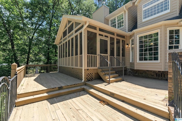 4737 Cloud Ln, Birmingham, AL 35243 - wooden terrace with a sunroom