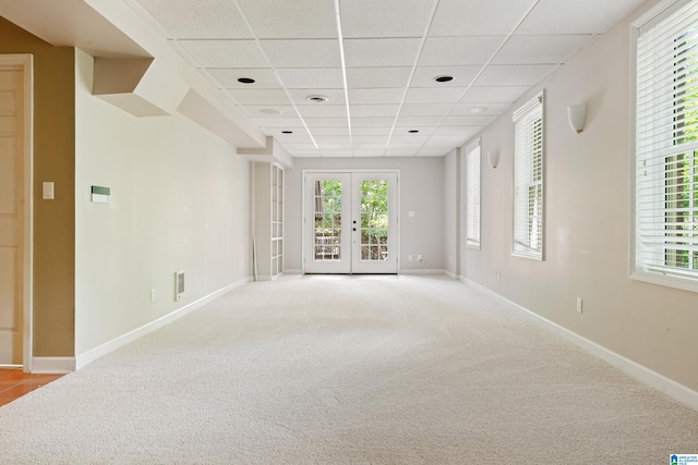 4737 Cloud Ln, Birmingham, AL 35243 - carpeted spare room with healthy amount of natural light, french doors, and a drop ceiling