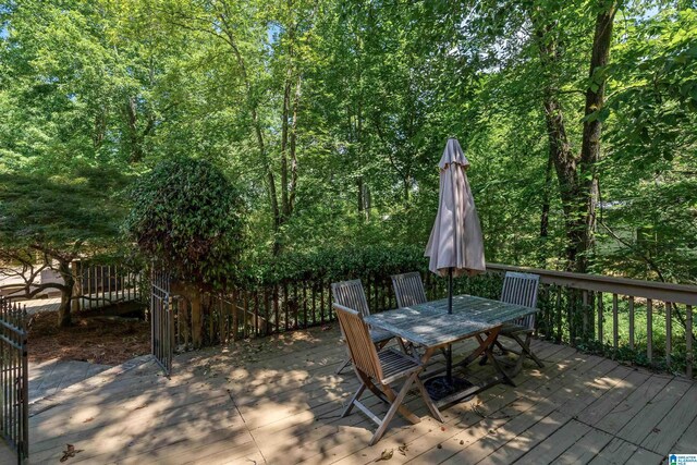 4737 Cloud Ln, Birmingham, AL 35243 - wooden terrace featuring outdoor dining area