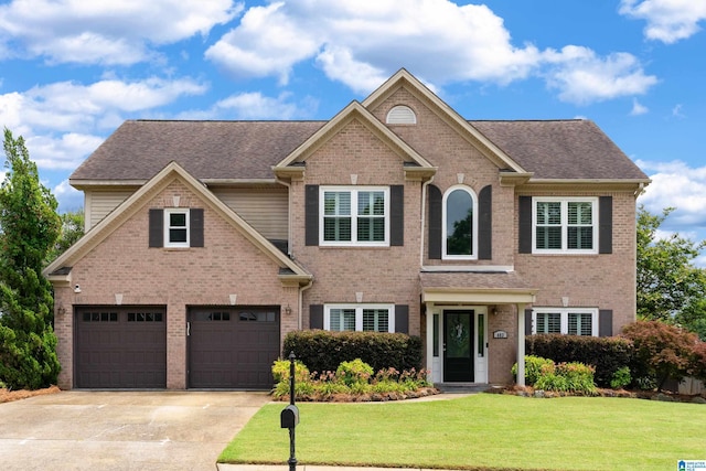 483 Old Cahaba Way, Helena, AL 35080 - traditional home featuring brick siding, driveway, a garage, and a front yard