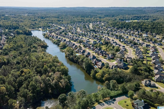 483 Old Cahaba Way, Helena, AL 35080 - aerial view of property and surrounding area with a nearby body of water and a forest