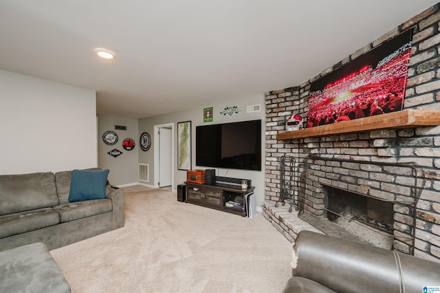 3350 Rosemary Ln, Vestavia Hills, AL 35216 - living area featuring carpet floors and a fireplace