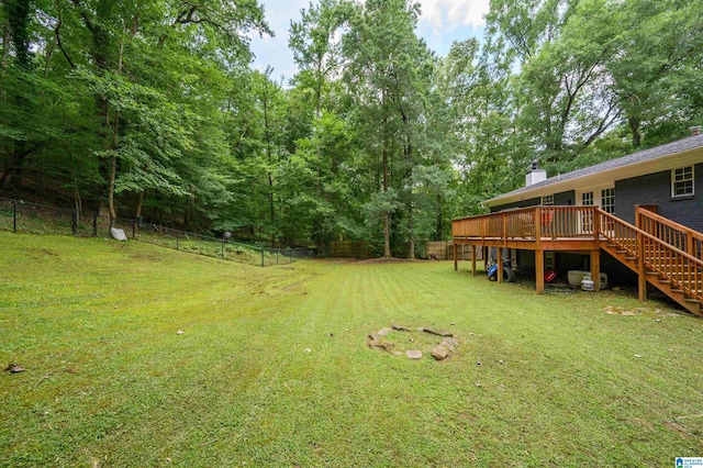 3350 Rosemary Ln, Vestavia Hills, AL 35216 - fenced backyard with stairs and a deck