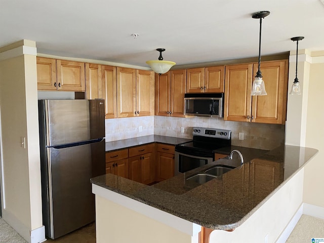 475 River Forest Ln Unit 2440, Talladega, AL 35160 - kitchen featuring appliances with stainless steel finishes, dark stone counters, and decorative backsplash