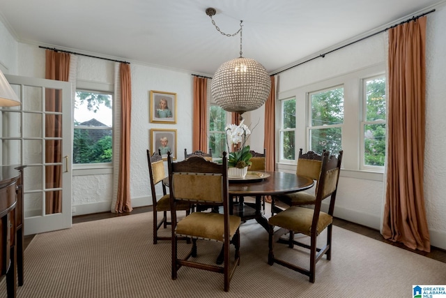 117 Elm St, Mountain Brook, AL 35213 - dining area featuring a textured wall and ornamental molding