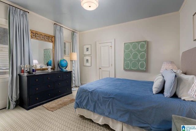 117 Elm St, Mountain Brook, AL 35213 - carpeted bedroom featuring crown molding